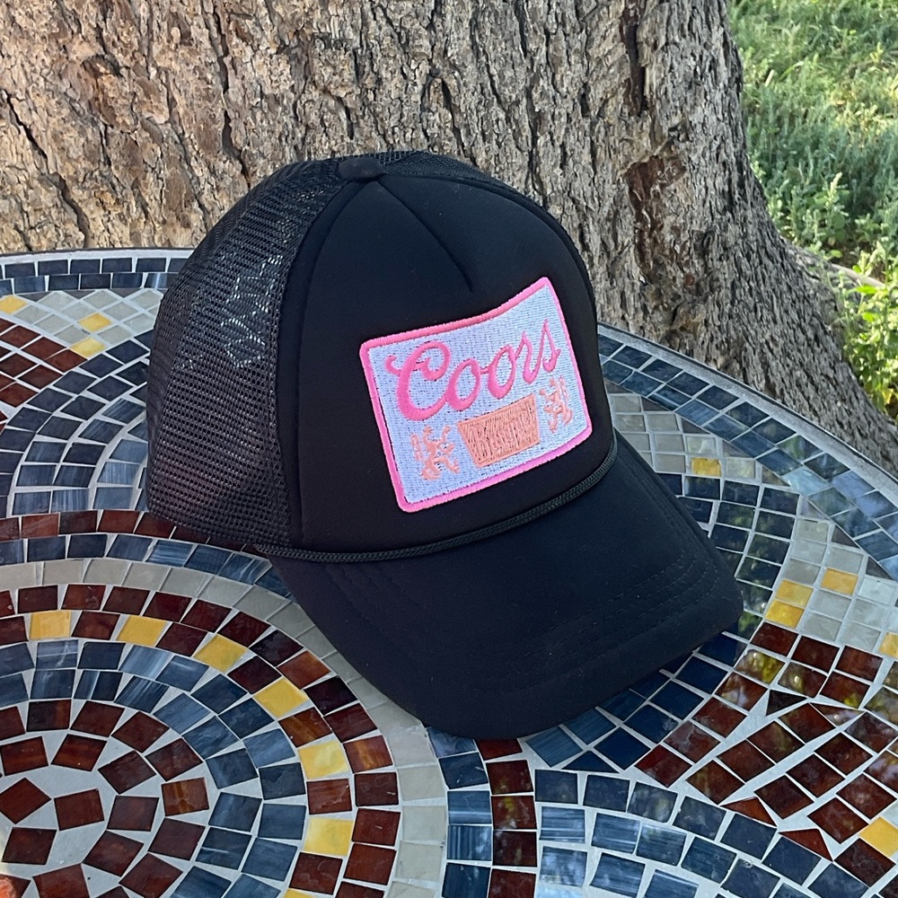 Black and Pink Trucker Hat